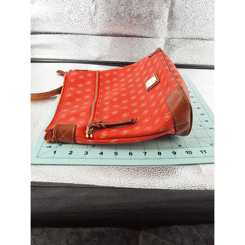 Dooney & Bourke Orange Signature Monogram Crossbody Bag & Wallet Set AS IS